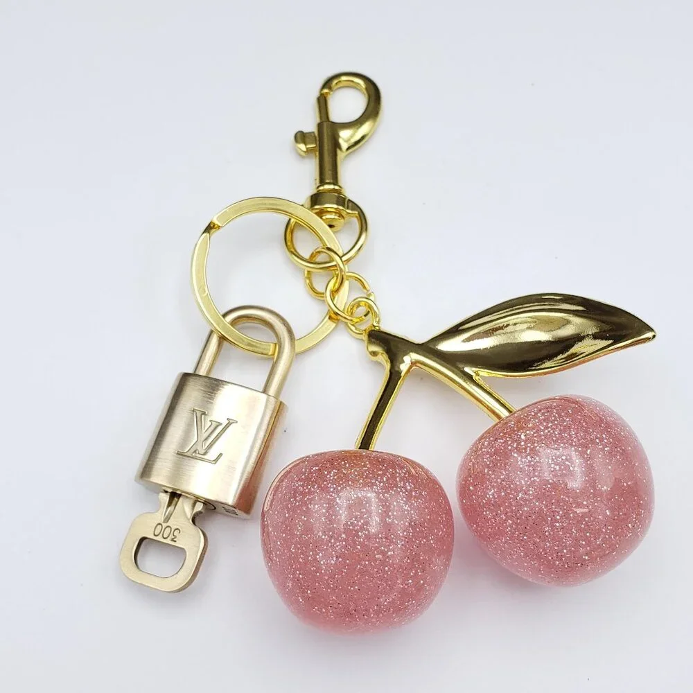 Authentic Louis Vuitton Lock & Key with Unbranded Apple Charm, Keychain - Picture 6 of 10